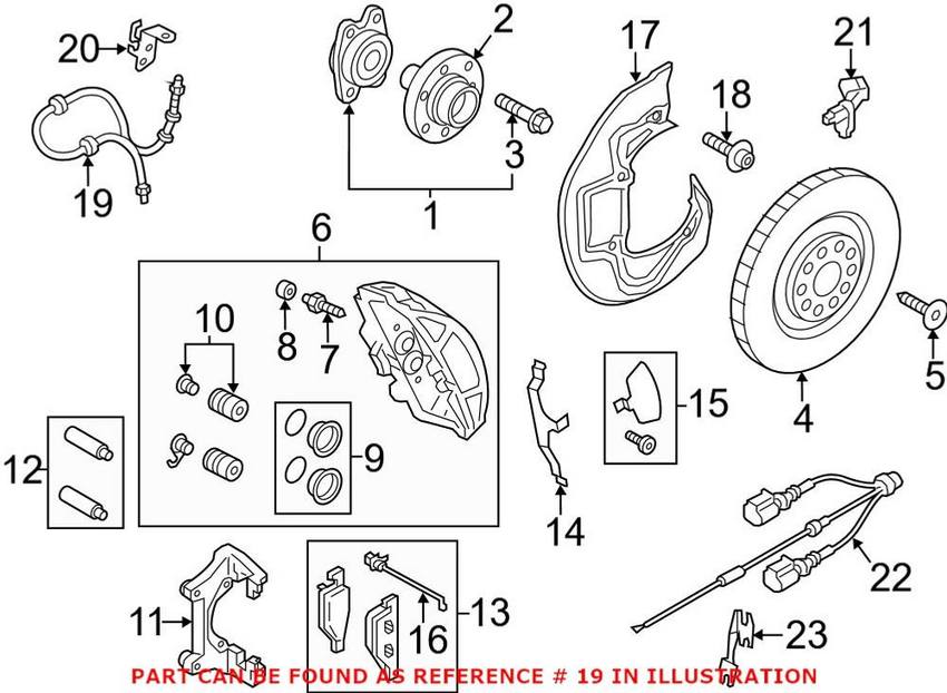 Audi Brake Hose - Front (642mm) 4G0611707J